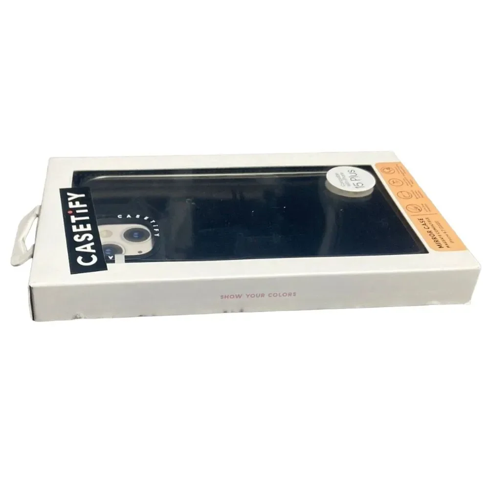 CASETiFY iPhone 15/14 Plus MagSafe Mirror Case Silver Black Bumper Cover NEW